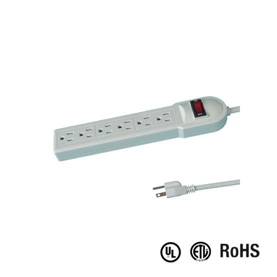 Quality UL and CUL Tested Power Strip 1.5ft 3*14AWG Cord with Switch, Surge Protector for sale