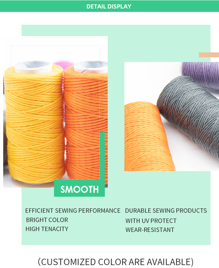 210D/1*16 1mm Waxed Polyester Sewing Waxed Thread with 7 Days Sample Order Lead Time