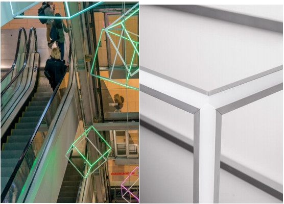 90 Degrees Corner Aluminium Led Profile 6063 With PC Diffuser