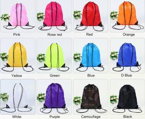 China Reusable Custom Polyester Drawstring Backpack Waterproof For Promotional on sale