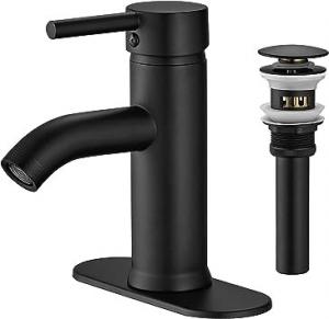 China Black RV Widespread Lavatory Faucet Vessel Sink Mixer Tap With Deck Plate on sale