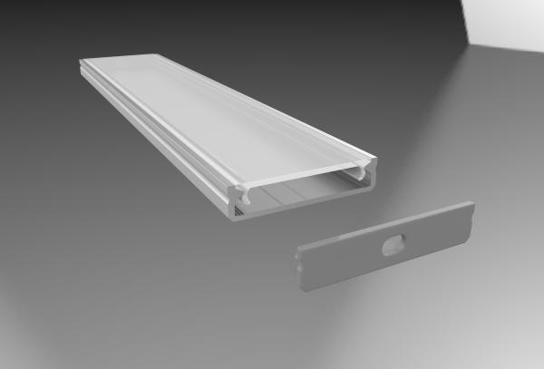 Quality 43X9mm Flat Shape LED Aluminum Profile Surface Mounted LED Profiles for sale