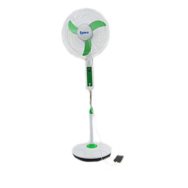 12V DC Solar Floor Fan Rechargeable 16 Inch Plastic For Home