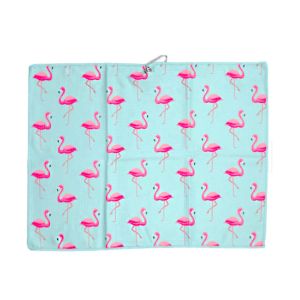 Silk Printed Microfiber Waffle Golf Towel With Grommet And Hook