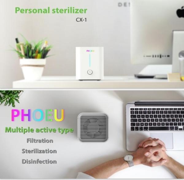 Quality Table top mini purifier with UVC LED disinfection function and active carbon PM2.5 purification for sale