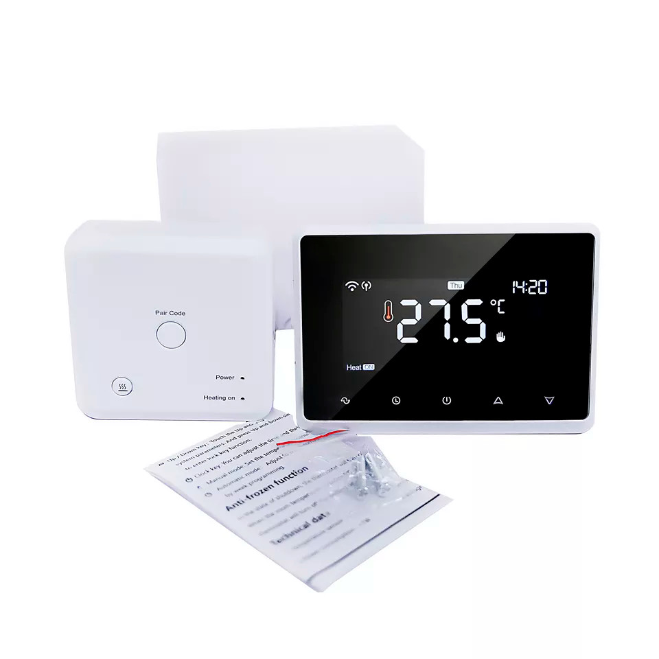 Smart Water Floor Heating Room Thermostat Touch Screen Lcd Display Gas Furnace