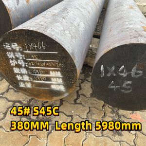 Buy cheap Hot Rolled With Heat Treatment Carbon Steel Round Bar C45 SAE1045 Forged Shaft Bar 380MM product