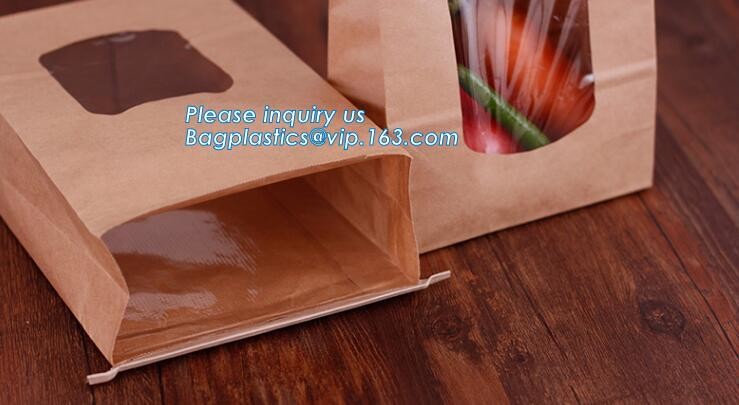 Custom Printing Recycled Brown Kraft Paper Bags,Custom Printed Factory Glassine Paper Bread Small Brown Bag, bagease