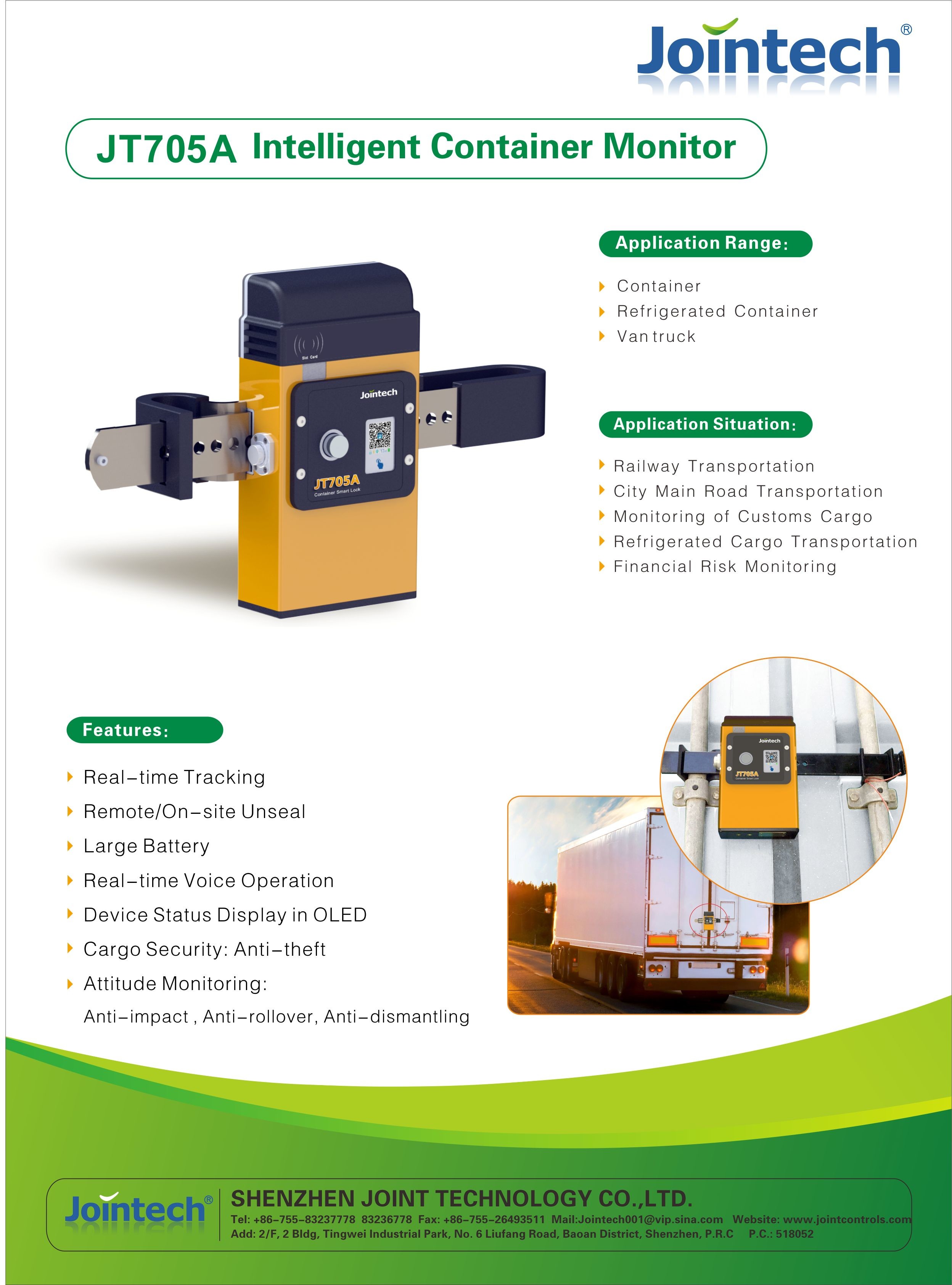 Jointech IP67 Electronic Container Seal Tracking For Logistic Transportation