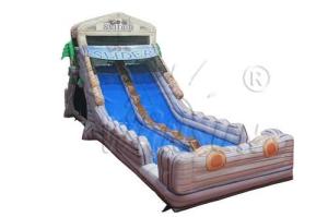 Giant Inflatable Slide / Large Blow Up Slide Round Log Themed Non Toxic