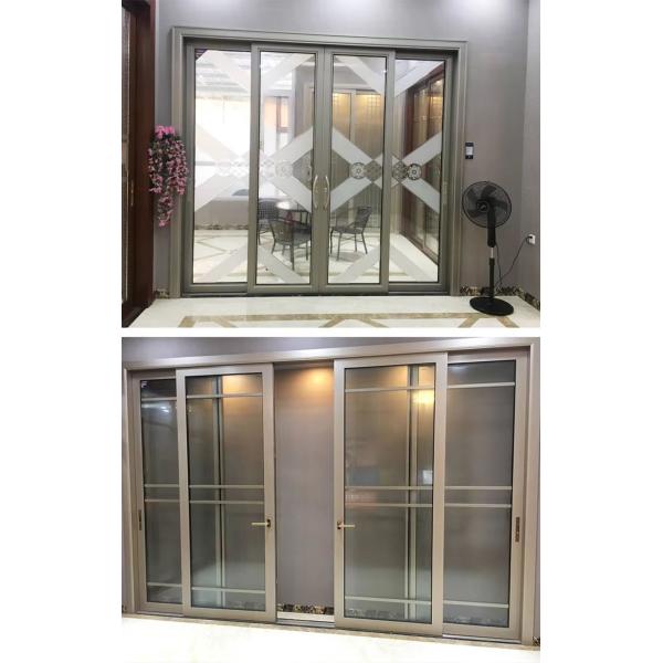 Composite Aluminium Sliding Glass Door French Style Aluminum Wood Door