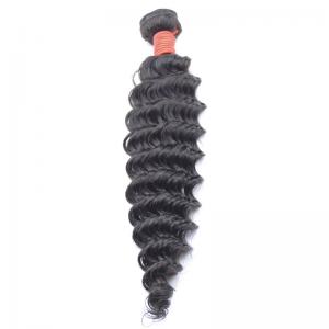 Buy cheap 10A Deep Wave Brazilian Hair Bundle 100% Virgin Human Curly Hair Weave Extension product