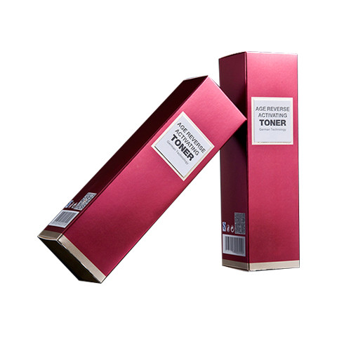 Recycled Paper Gift Boxes Custom printing rectangle Rose Red Color Perfume gift