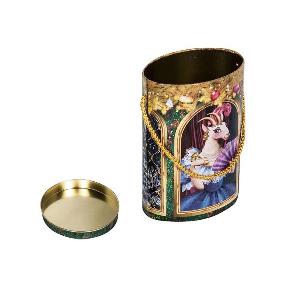 DADI Oval Shape Tea Tin Box Support Creative Design CMYK Printing Tea Tin Storage Can