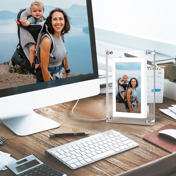 10inch Acrylic Bulk Digital Photo Frame with RM/RMVB/AVI/MPG/MPEG/FLV/VOB/MP4/MKV Support