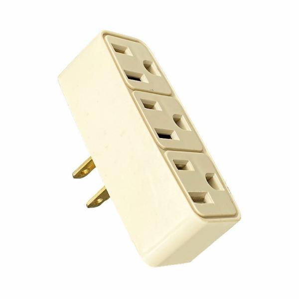 Quality Turn 1 Holes Into 3 Holes 125V 15A 3 Head Adapter 3 Prong Power Plug for sale