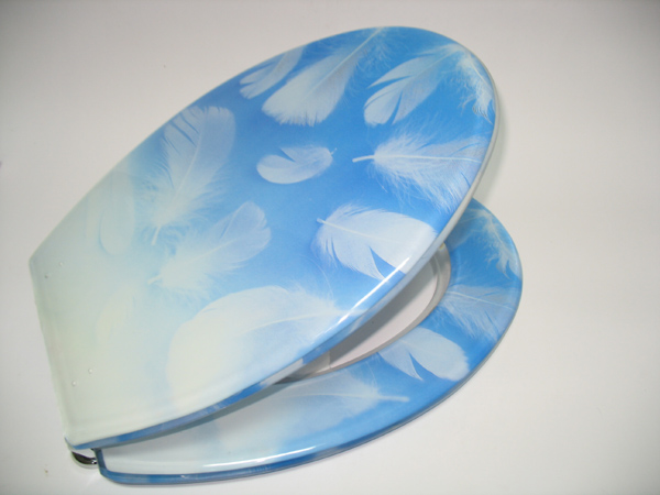 WC-SITZ seat with zinc alloy hinge,S/S hinge,soft close hinge,polyresin decorate toilet seat