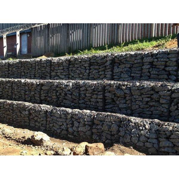 Triple Twist Hexagonal Woven Mesh Fabric Gabion Baskets Simply Filled With Natural Stone For Channels