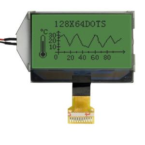 China 10 pins Graphic LCD 128x64 COG LCD Module with Green LED Backlight on sale