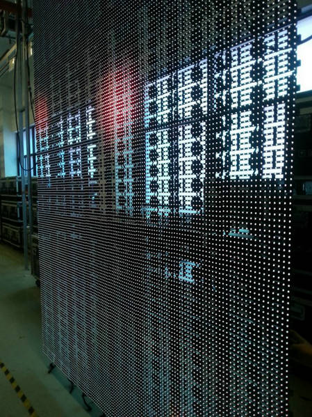 Digital Visual Flexible Led Curtain Display Hire , Led Video Curtain Black Stage Decoration