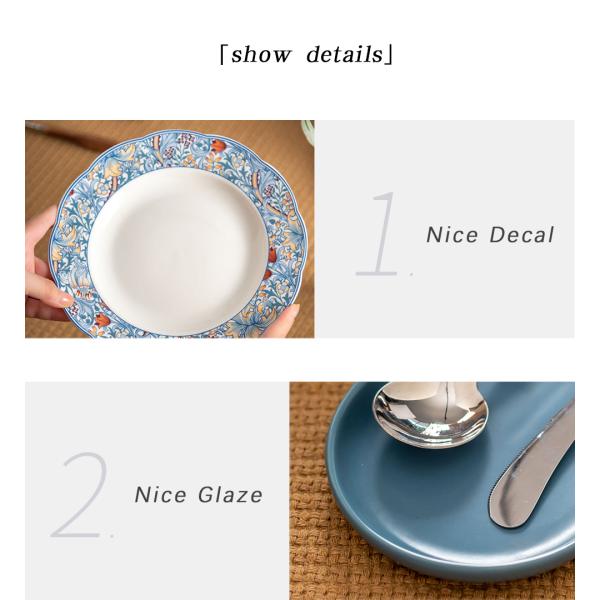 6-Person Bohemian Tableware Set With Ceramic Dinner Plates Bowls And Charger Plates