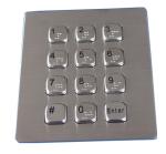 12 keys dust proof metal dot braille keypad with flat keys USB interface