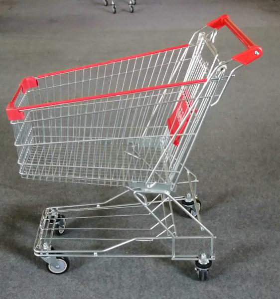Quality Silver Shopping Cart Trolley  Zinc Plated Surface Handling 300kg Load Capacity for sale