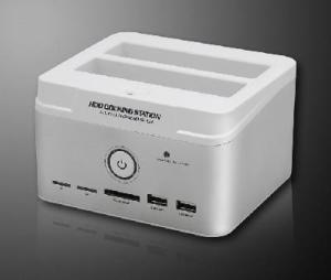 China 2.5" / 3.5” IDE +SATA 2-Dock HDD Docking Station e-SATA/Hub with All in One Card Reader on sale