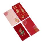 Matte Chinese Year Custom Red Packet Greeting Cards And Envelopes Embossing