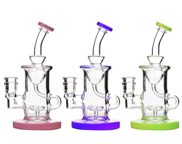 Quality Handmade Borosilicate Big Glass Smoking Pipes Perc Glass Bongs for sale