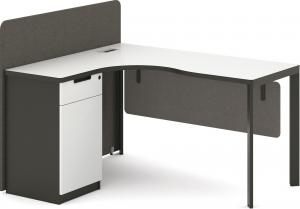 Buy cheap Melamine Board Wooden Office Computer Table 1.4M / 1.6M With Metal Legs product