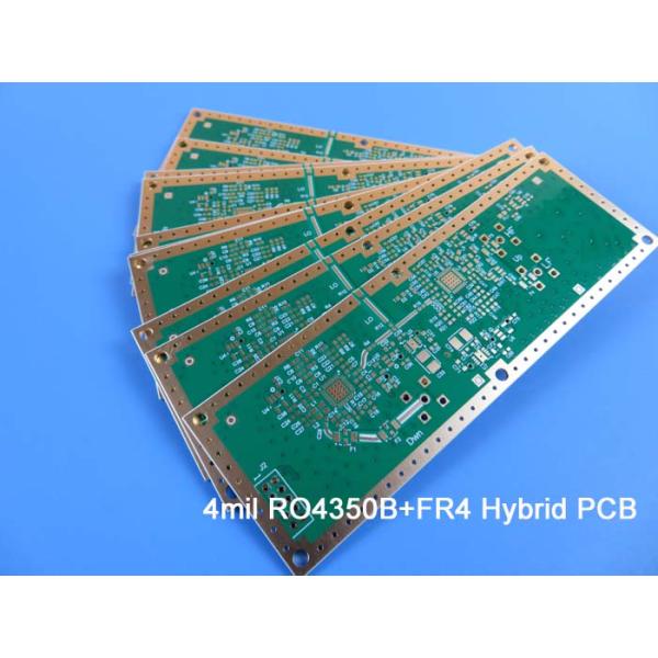 Hybrid PCB Rogers RO4350B and High Tg FR-4 4-Layer 1.0mm Mixed PCB on 4mil RO4350B and 0.3mm FR-4
