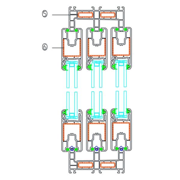 White Sliding Window Door UPVC Profiles 112mm For Building Materials