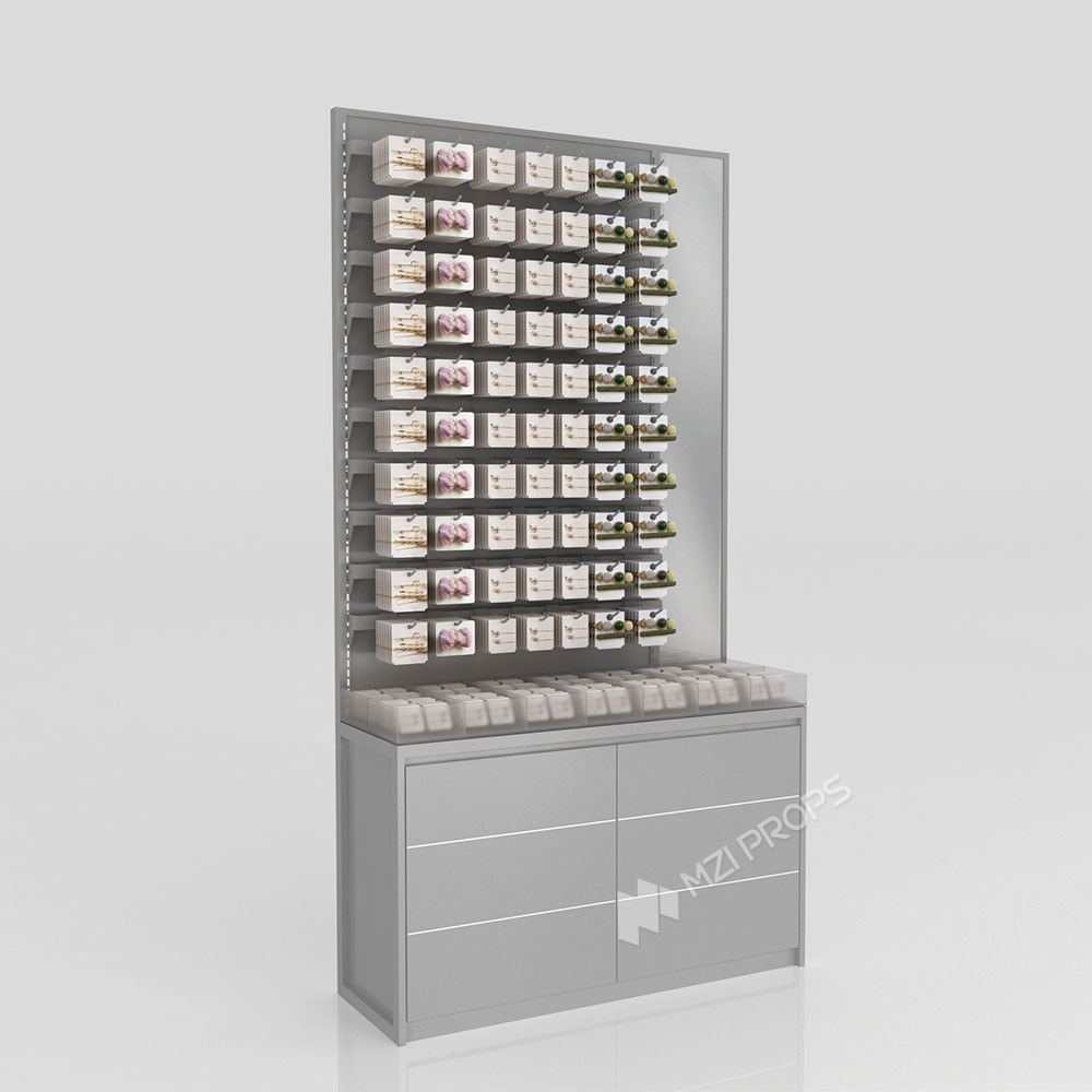 GDR08-SP03 Retail Display Shelf with Hanging Rods and Hooks for Versatile Display Options in Cosmetics Retail Stores