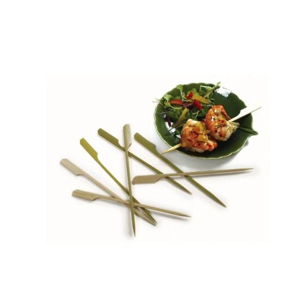 Quality Biodegradable Paddle Bamboo Roasting Sticks Flat Wooden Skewers 4 Inch for sale