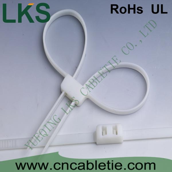 Handcuffs Type Nylon Cable Tie Orgainzer White Color Low Smoke No Sharp