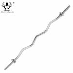 47 Inch Weight Lifting Bar Spinlock Threaded EZ Curl Bar With Collars