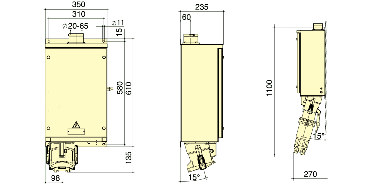High Current Terminal Block Socket Box 5P 200A IP67 380V Heavy Duty Wall Mounted