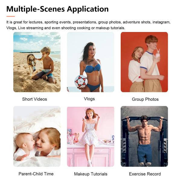 AI Auto Tracking Phone Mount Tripod Frame & Gesture Control 360° Rotation