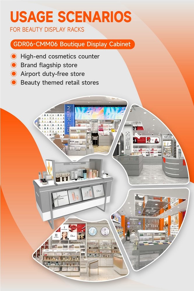 GDR06-CMM06 Beauty Display Stand with Versatile Display and Retro Luxurious Style for Fashion Boutique