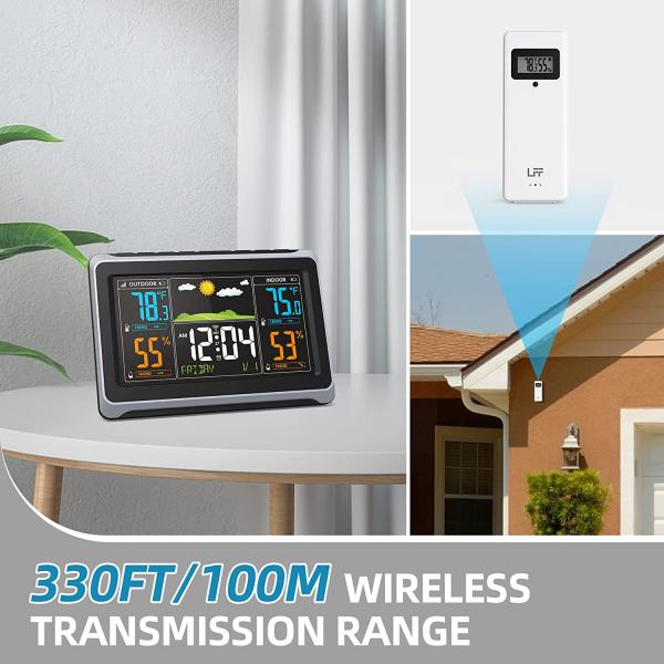 Digital Weather Monitoring System 24 Hours Electronic Rain Gauge Temperature Measurement