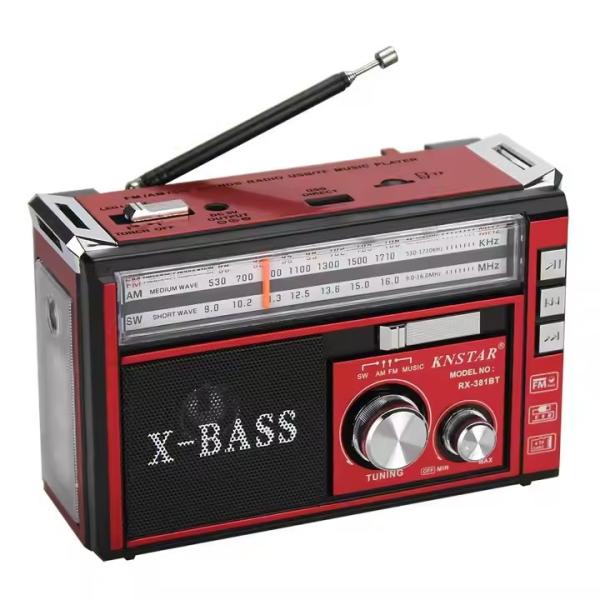 Powerful Rechargeable Battery Pack Portable Radio Player with AM/FM Band and FM/MW/SW 3 Band