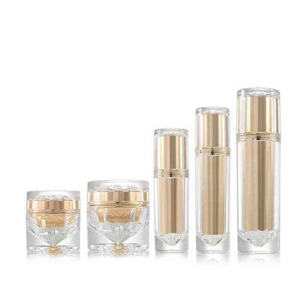 Acrylic Bottle Cosmetic Serum Lotion Container 1oz Airless Pump Bottle