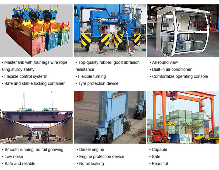 Rubber tyre container straddle carrier 40.5t rtg