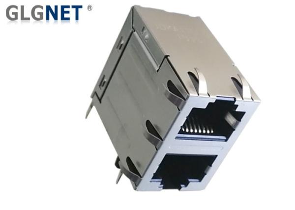 Quality IEEE 802.3u Dual Port Rj45 Connector Stacked Magnetic RJ45 Connector for sale