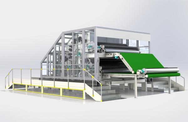 Quality 100m/min New design high speed double cylinder nonwoven carding machine for wool for sale