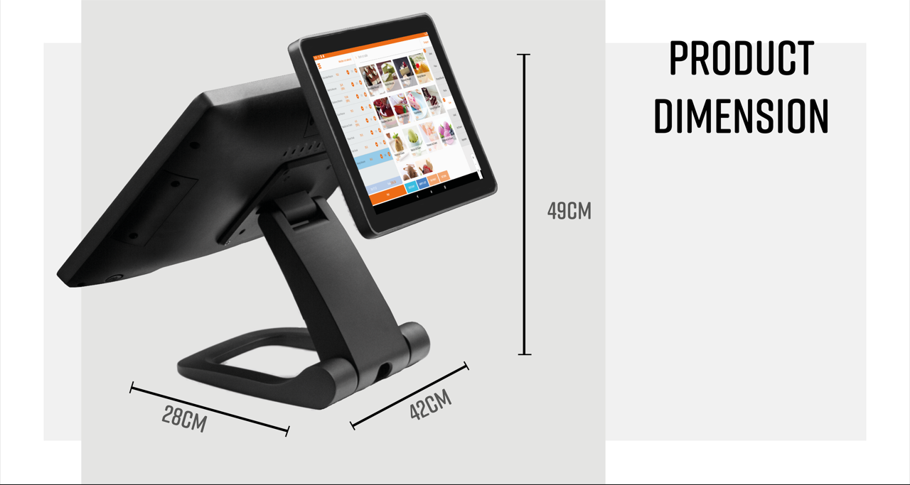 280F 15''/15.6'' LED8/VFD220/9.7'' 2nd Display POS System Device with 4GB/8GB/16GB DDR RAM