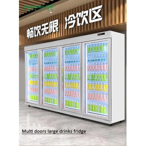 Adjustable Shelf Glass Door Beverage Cooler For Supermarket Cold Storage Display