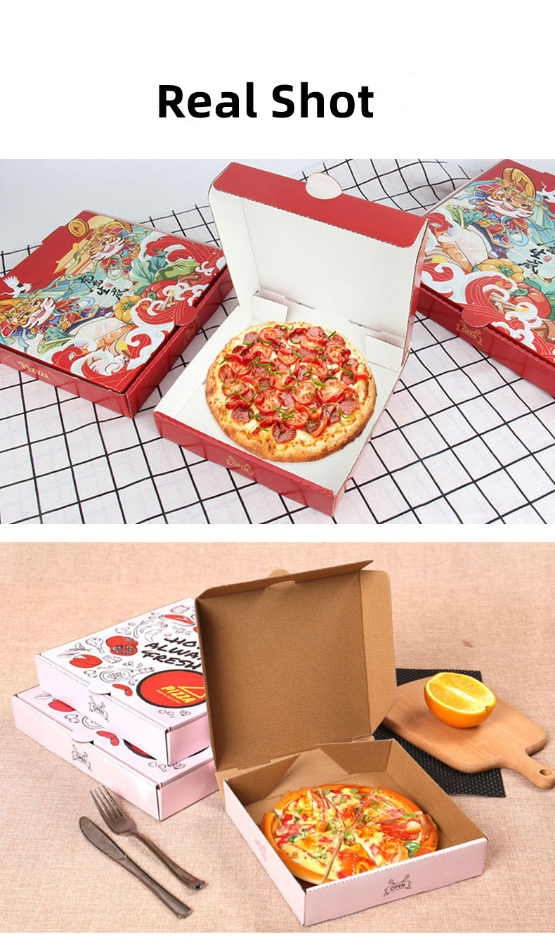 Custom Printed Pizza Slice Boxes Reusable Paperboard Container