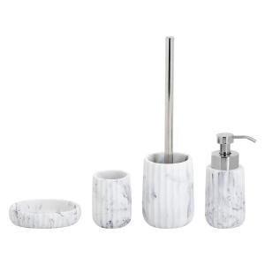 Marble Print pattern Polyresin Bathroom Accessories With vertical stripe
